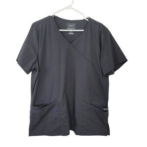 Cherokee Womens Scrub Top Workwear Professionals WW655 Mock Wrap Durable Stretch